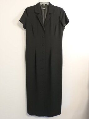 AGB Black Buttoned Down Long Evening Dress Size 10